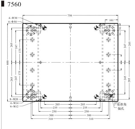 压铸模胚模架 框架图 75系列